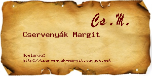 Cservenyák Margit névjegykártya