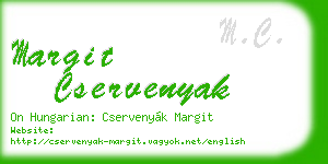 margit cservenyak business card